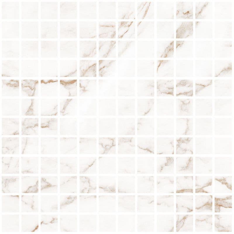 Blanc Statuario Gold Mosaic 25 Soft 30x30