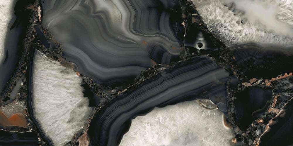Tele Di Marmo Precious Agate Black Lappato 120x278
