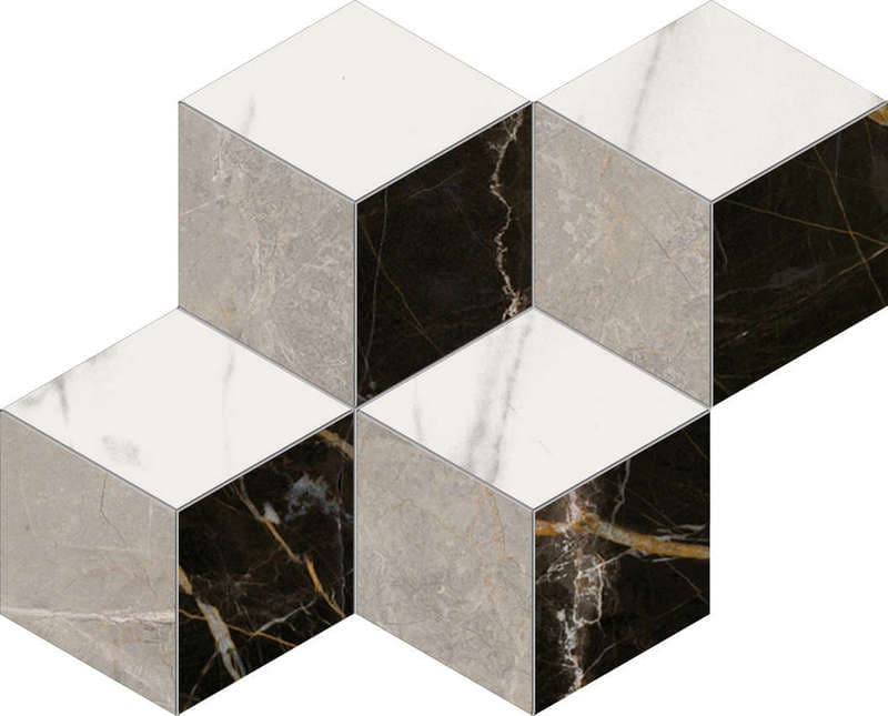Mosaico Rombi Port Laurent-Silver Grey- Lincoln Lappato 35.2x30.5