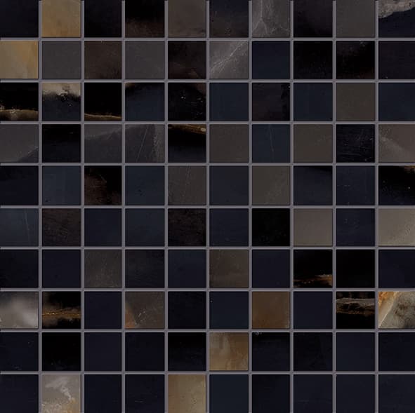 Tele Di Marmo Onyx Mosaico Onyx Black Lappato 30x30