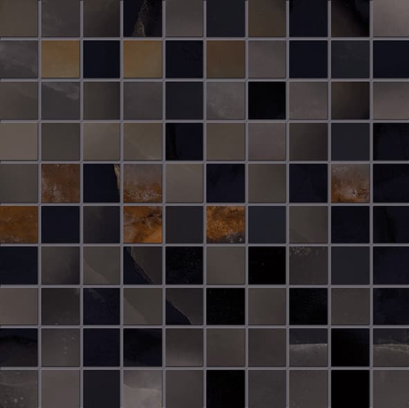 Tele Di Marmo Onyx Mosaico Onyx Black Silktech 30x30