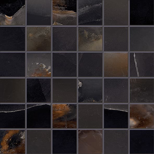 Tele Di Marmo Onyx Mosaico Onyx Black Silktech 30x30