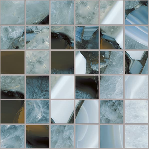 Tele Di Marmo Precious Mosaico Agate Azure Lappato 30x30