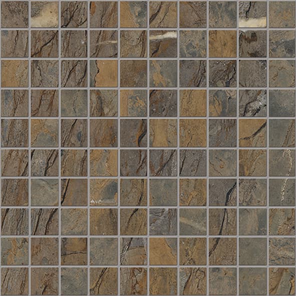 Tele Di Marmo Reloaded Mosaico Fossil Brown Malevich Lappato 30x30