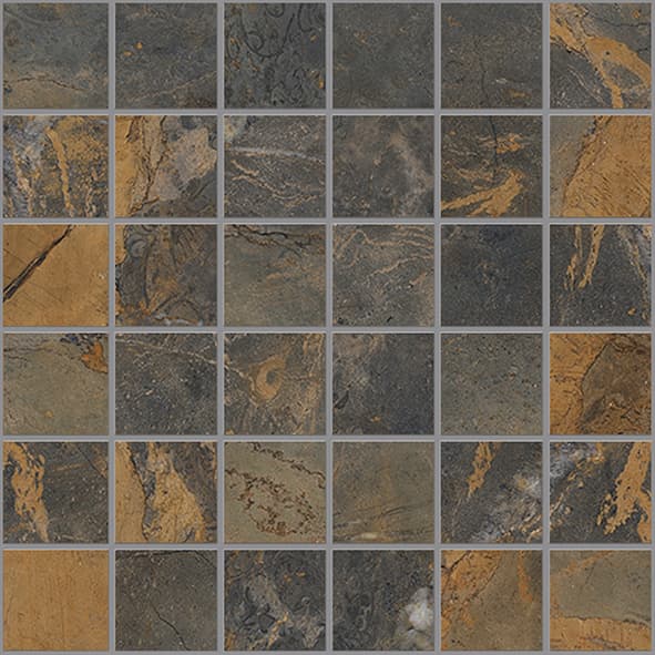 Tele Di Marmo Reloaded Mosaico Fossil Brown Malevich Lappato 30x30