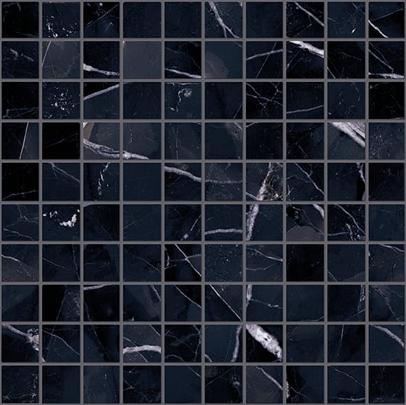 Tele Di Marmo Revolution Mosaico Calacatta Black Naturale 30x30