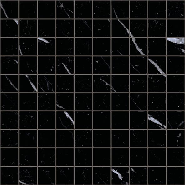 Tele Di Marmo Selection Mosaico Nero Marquinia Lappato 30x30